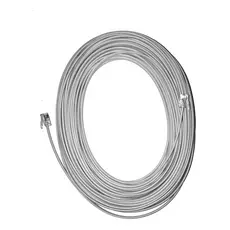 Fio de Telefone RJ 11. Tamanho: 10,0 Metros. Cabo pronto para conectar a linha telefônica em aparelhos de telefone, fax, modem adsl velox, fax modem pci e outros periféricos. Pronto para uso com os conectores nas extremidades.