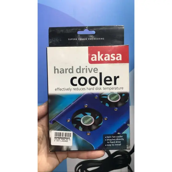 COOLER HARD DRIVE AKASA = AZUL = AK-HD-BL = FAN COOLER VENTILADOR VENTOINHA = PARA HD 3.5 POLEGADAS SATA OU IDE OU SCSI OU SAS
