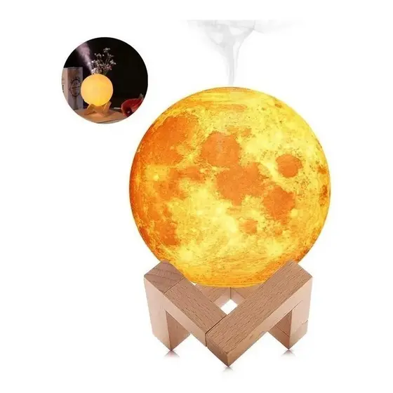 Abajur Luminária Umidificador Lua Cheia 3d Purificador