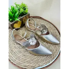 Sapatilha Feminina Bico Fino Mule Com Fivela Enf. Flores; Ref: 2959
