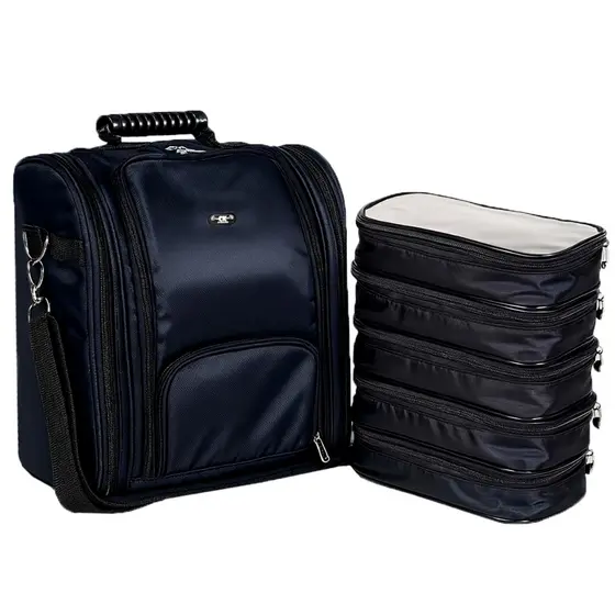 Case Mochila Maleta Porta Maquiagem e Cosméticos com 5 Necessaire