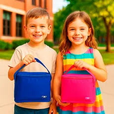 Kit 2 Lancheiras Térmicas Infantil Menino e Menina 2L À Prova D’Água Volta às Aulas Marmita Frutas Bebidas