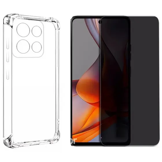 Capa Case Capinha Anti Impacto Compatível Com Moto G15 + Película 3D Privacidade