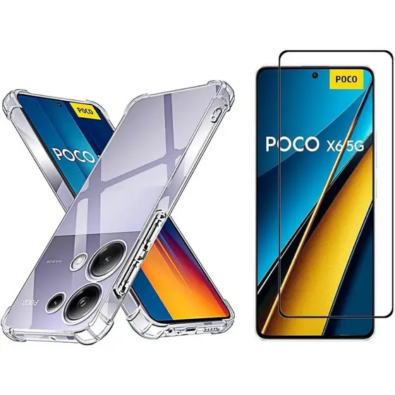 Capa Case Capinha Anti Impacto Compatível Com Poco X6 + Película 3D Vidro Temperado