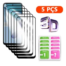 Kit 5 Película 3D Vidro Temperado Para Todos Motorola Moto G84 G54 G34 G24 G14 G04 G73 G53 G23 G13 G30 G20 G10
