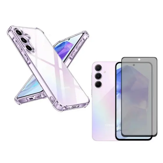 Capa Case Capinha Anti Impacto Compatível Com Galaxy A55 5G + Película 3D Privacidade