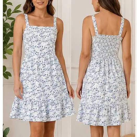 Vestido Midi Curto Feminino Elegante Confortável | Alça Estampado | Elastex ENTREGA RÁPIDA