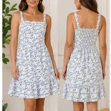 Vestido Midi Curto Feminino Elegante Confortável | Alça Estampado | Elastex ENTREGA RÁPIDA