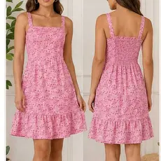 Vestido Midi Estampado Feminino Casual com Babado – Elastex M, G, GG | Envio Imediato