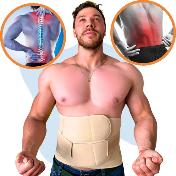 Cinta de Compressão Modeladora Masculina com Velcro Ajustável Fitness Academia