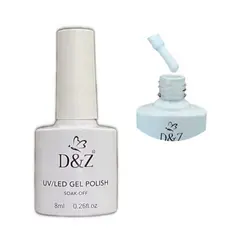 Esmalte Branco D&Z 8  ml Em Gel Uv Led Unhas Profissional seca na cabine