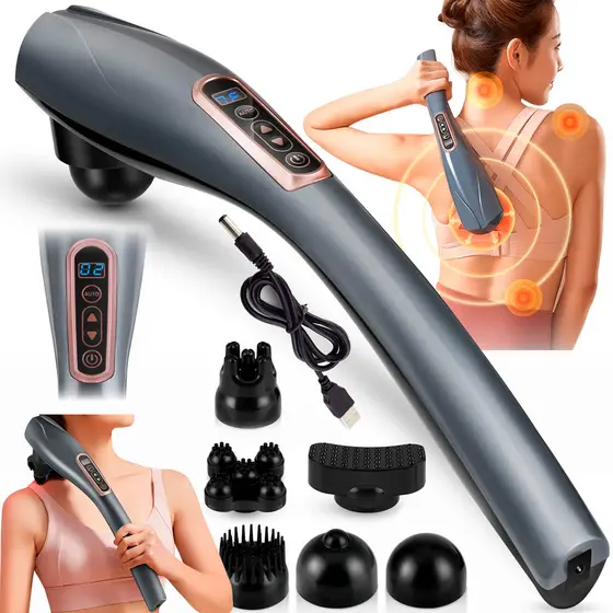 Massageador 10 Velocidades BIVOLT SEM FIO Alta Frequência Alivia Dor Muscular Miofacial Cabo Longo