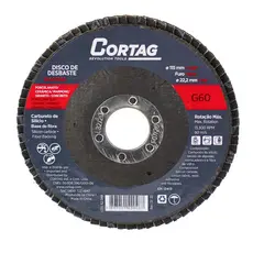 Disco Flap para Porcelanato 4.1/2 115mm Lixa para Esmerilhadeira Acabamento Grão 40 60 80 120 Cortag