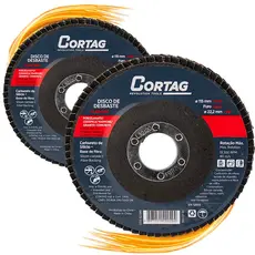 Kit 2 Disco de Desbaste Flap 4.1/2" 115mm Cortag Cerâmica Granito Porcelanato Mármore Esmerilhadeira