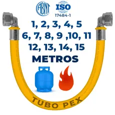 Tubo Pex Para Gás 16mm + Cotovelos Kit 1 a 15 Metros Tubo Pex Prensado Grimpado Pronto para Uso