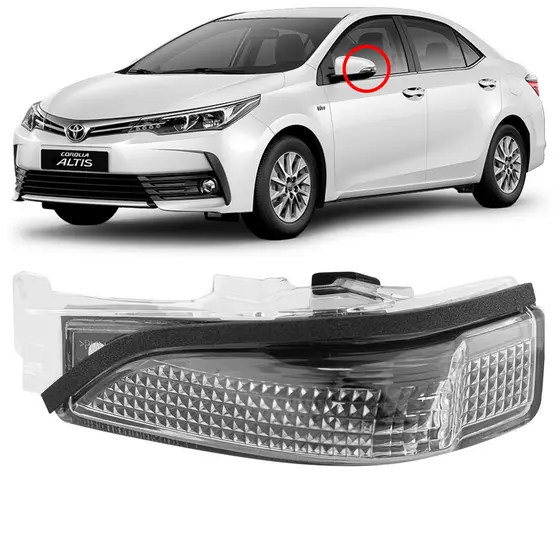 Pisca Seta Lente Retrovisor Corolla 2014 2015 2016 2017 2018 2019 Original FITAM Repetidor de seta