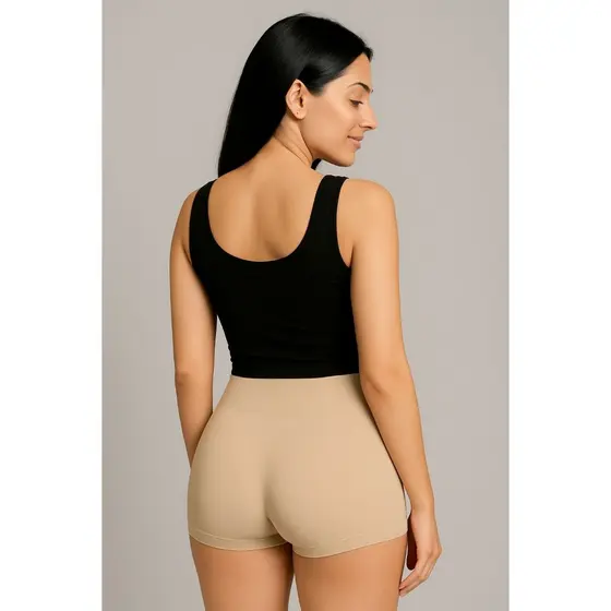 Shortinhos Curto Sem Costura Bege Anágua Segunda Pele De Usar Com Vestido E Saia