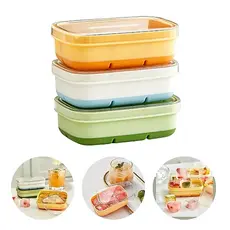 Mini Formas 6 Divisorias C/ Tampa Cubo de Gelo Papinha Bebe Tempero Silicone Bebidas Drinks