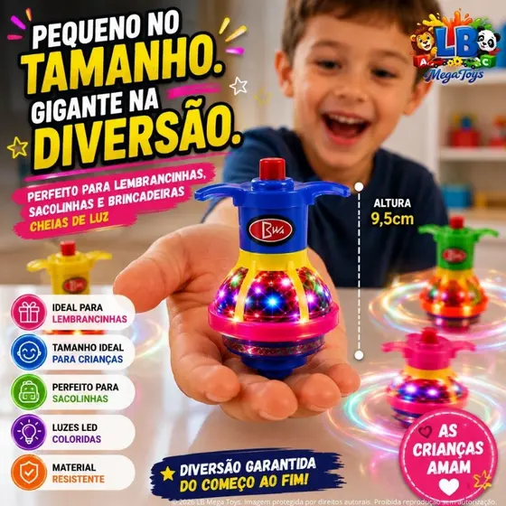 Kit 3/6/12/Pião Giroscópio Brinquedo Infantil Brincadeira Criança Lembrancinhas Presente