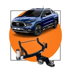 Engate Reboque Removível Fiat Toro 2016 a 2025 700kg Preto Brucke Completo Inmetro Alta Resistência