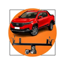 Engate Reboque Fixo Tração 500Kg Fiat Strada 2021 Até 2026 Com Bola Cromada Homologado Pelo Inmetro