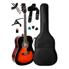 Kit Violao Eletrico Giannini Aco Folk Afinador + Acessorios