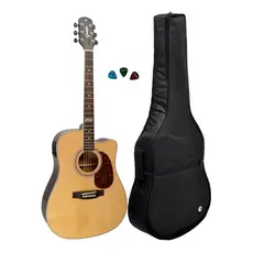 Violão Giannini Folk Gf-1d Elétrico Natural +capa Acolchoada