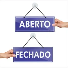Placa Aberto Fechado Porta Loja Shopping Galeria Top