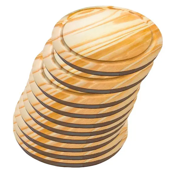 Tábua redonda retangular coração gourmet Petisqueira Corte burguer Servir Pizza Queijo Frios Prato Servir Madeira 24 35