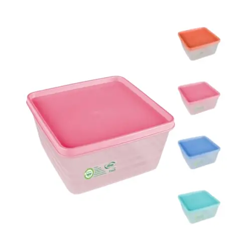 Pote Quadrado Multiuso 500ML Plástico Fresh Color - Potes De Plastico Marmita Utensílios De Cozinha Potinhos Alves