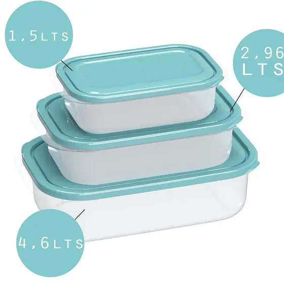 Conjunto 3 Potes De Plastico Grande - Pote De Plastico NITRON