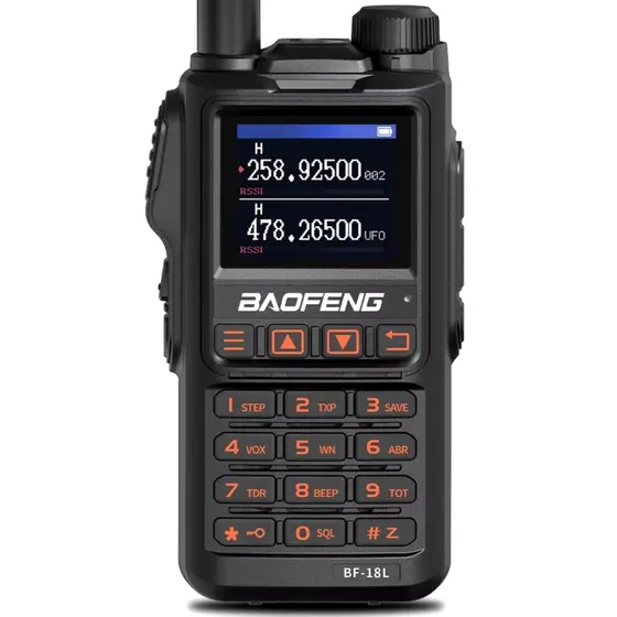 Rádio Baofeng Bf-18l Tri-band Profissional + Base De Recarga + Brinde Configuração Gratuita