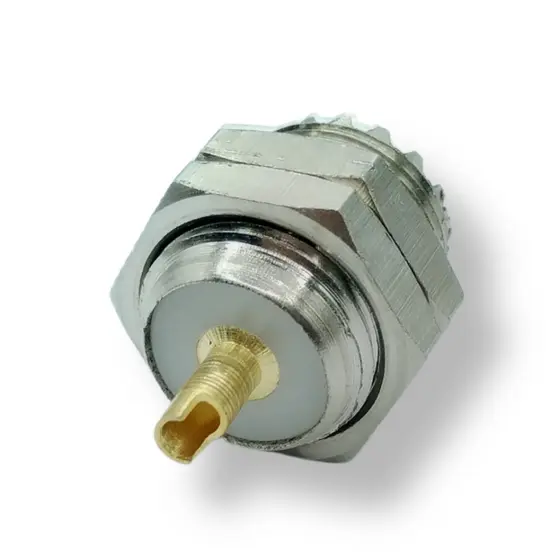 CONECTOR UHF FEMEA RETO SEM BASE COM DUAS PORCAS