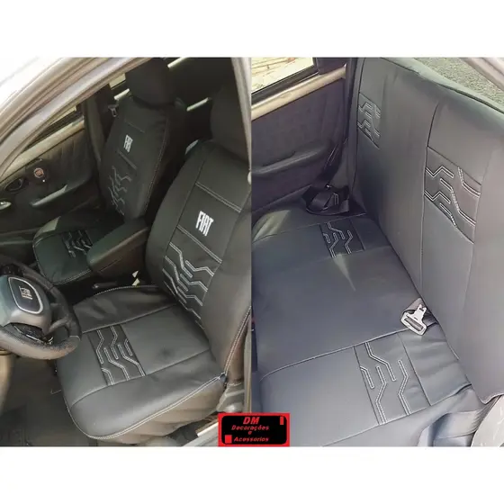 Capas Para Banco de Carro 100% Couro Ecológica Almofadadas Personalizadas