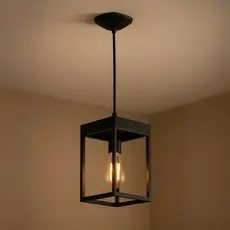 Pendente Luminária De Teto Modelo Industrial Moderno de Madeira Cor Preto Fiação Completa - 1 Ldp
