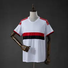 Camisa Masculina Branco com Detalhes Preto e Vermelho 26/27 Modelo Esportivo Casual P ao 2XL
