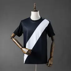 Camisa Masculina Preto Detalhes Branco 26/27 Modelo Esportivo Casual P ao 2XL