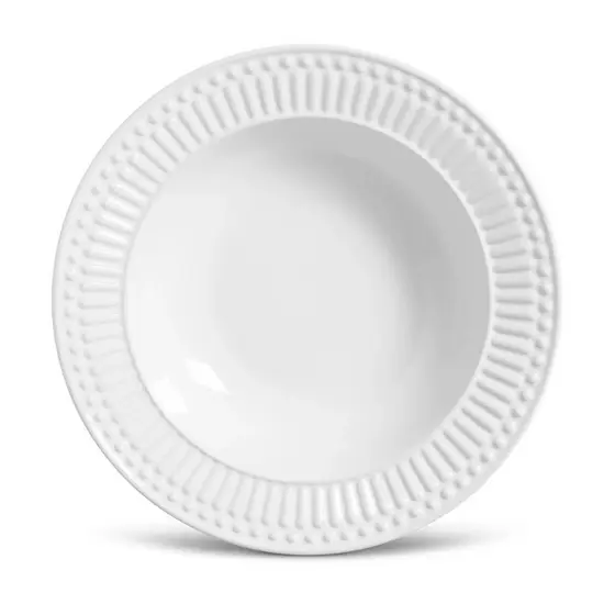 Conjunto Prato Fundo Roma Branco 4 Peças 2ª Linha Porto Brasil