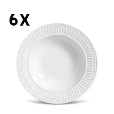 Conjunto Prato Fundo Roma Branco 6 Peças 2ª Linha Porto Brasil