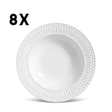 Conjunto Prato Fundo Roma Branco 8 Peças 2ª Linha Porto Brasil