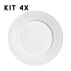 Conjunto Prato Raso Roma Branco 4 Peças 2ª Linha Porto Brasil
