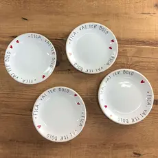 Conjunto 4 Pratos Sobremesa Fica Vai Ter Bolo 16,5cm