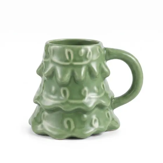 CANECA VERDE TEXTURA FORMATO NATAL 2ª LINHA CERÂMICA SCALLA