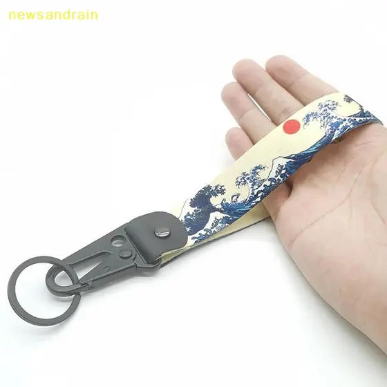 newsandrain Chaveiro De Carro Japonês , Transferência Térmica De Nylon , Cordão Modificado , Pingente Automático , Corda