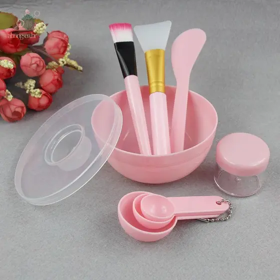 abongsea Escova Facial Máscara Tigela Colher Conjunto Barra DIY Ferramentas De Beleza Mistura Cuidados Com A Pele Suprim