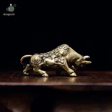 abongsea Latão Luy Bullfighting Estátua Decoração De Casa Enfeites De Cobre Animal Estatueta Em Miniatura Traz Riqueza M