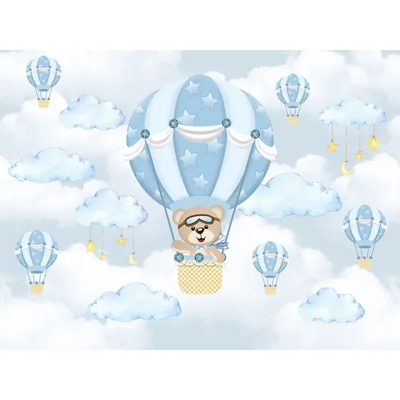 Papel de Parede Autocolante Personalizado Ursinho Balão Encantado