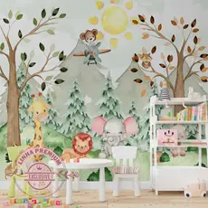 Papel De Parede Personalizado Amiguinhos Da Floresta Cute Decoração Inove