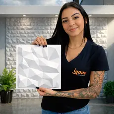 Kit 80 de Placas 3D em PVC 25x25 cm para Revestimento Decorativo de Parede