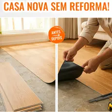 Piso Vinílico Revestimento de Chão Madeira Autocolante Lavável até 5m²